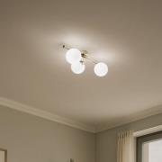 Kattovalaisin Drum, kullanvärinen, 3-lamppuinen, lasi, pituus 46 cm