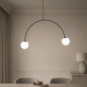 Nova-riippuvalaisin, lasi/metalli, musta/valkoinen, 2-lamppuinen