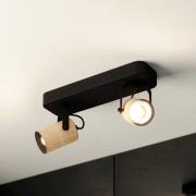 Cayuca-kattovalaisin, musta/puukoriste, kaksi lamppua