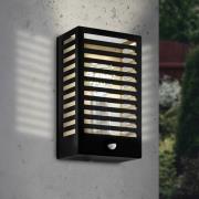 Ulkoseinävalaisin Alamonte 3, musta, anturilla varustettuna