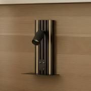 Lucande LED-seinävalaisin Tiron, korkeus 35 cm, tammi, USB