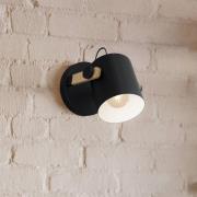 Hornwood seinävalaisin, Ø 17 cm, musta/ruskea, teräs