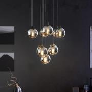 Riippuvalaisin Ariscani, musta, Ø 65 cm, teräs/lasi, 10 valoa.