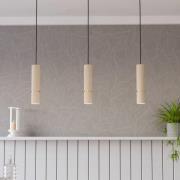 Caminia-riippuvalaisin, hiekanvärinen, pituus 77 cm, teräs, 3-valo.