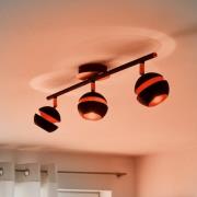 Mustakultainen LED-kattovalaisin Nocito – 3-lampp.