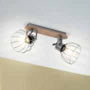 Kattovalaisin Sambatello 2-lamppuinen ruskea/hopea