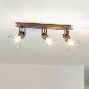 Kattovalaisin Sambatello 3-lamppuinen ruskea/hopea