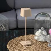 LED-akkukäyttöinen pöytävalaisin Capri, korkeus 25 cm, hiekanvärinen, ...