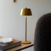 LED-akkukäyttöinen pöytävalaisin Eze, mattakulta, 32 cm, IP54, USB