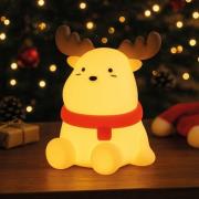 LED-akkulamppu Micha, beige, korkeus 15 cm, silikoni