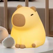 LED-akkuvalo Piggy, ruskea, korkeus 12 cm, silikoni