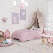 Kattokruunu Alice, vaaleanpunainen, kolme valkoista kangashupua