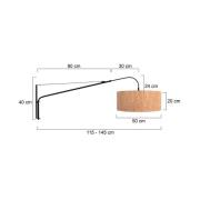 Tekstiiliseinävalaisin Elegant Classy musta/ruskea, metalli/korkki