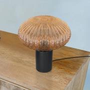 Pöytälamppu Bloeba, Ø 30 cm musta/meripihka, lasi