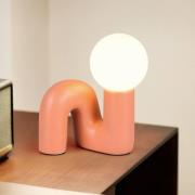 Pöytävalaisin Quinn, oranssi, korkeus 22 cm, keraaminen/lasi, G9