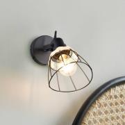 Jerome-seinälamppu, Ø 14 cm, 1-lamppuinen, mattamusta, kytkin