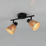 Kattovalaisin Natrel, musta/ruskea, pituus 41 cm, 2-lamppuinen, metall...