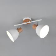 Kattovalaisin Delume, valkoinen, pituus 49 cm, 2-lamppuinen, metalli/p...