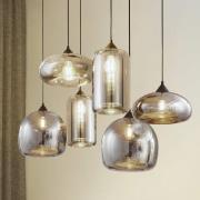Lindby Riippuvalaisin Marla, 6-valo, lasi, savunharmaa, 108cm