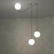 Maytoni LED-riippuvalaisin Twins, musta, lasi, Ø 20 cm