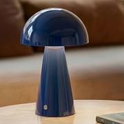 Lindby LED-ladattava pöytävalaisin Nevijo, sininen, Ø20cm, USB, himmen...
