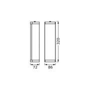 OSRAM seinälamppu BATHROOM musta pituus 32 cm metalli/lasi IP44