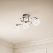 Lindby kattovalaisin Svean, 3-lamppuinen, nikkelivalkoinen, lasi, pitu...