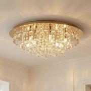 Lindby kattovalaisin Gillion, 8-valo, kulta, kristalli, Ø 55cm