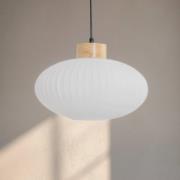 Riippuvalaisin Harmony, Ø 25 cm, valkoinen/tammi, lasi/puu