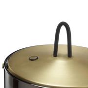 LED-pöytävalaisin Lumeo, Ø 21 cm, messinkivärinen/savuharmaa