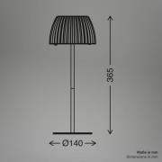 LED-pöytälamppu Loca, ruskea, korkeus 36 cm, metalli/muovi