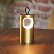 LED-akku-pöytälamppu Lunari, kultainen 16 cm metalli CCT IP44