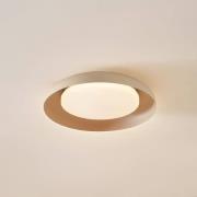 Lindby LED-kattovalaisin Florie, beige, metalli, Ø 40 cm