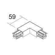 Ivela L-liitin SQUARE 48 V, musta, suojajohdin oikealla