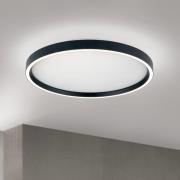 LED-kattovalaisin MASCA, musta, Ø 40 cm, CCT, metalli, himmennettävä