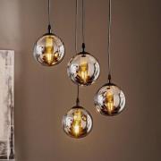 Glassy riippuvalaisin, 4-lamppuinen, musta, grafiitti, lasi, E14