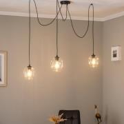 Starla-riippuvalo, hajautettu, 3-lamppuinen, kirkas, lasi, E27