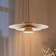 Lucande LED-riippuvalaisin Livie, beige, alumiini, Ø 50 cm