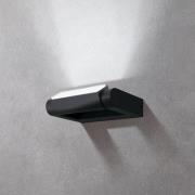 LED-ulkoseinälamppu Brianza, musta, leveys 20 cm, metalli