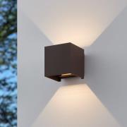 LED-ulkoseinälamppu Calpino 3 ruosteenvärinen, leveys 10 cm, 2-lamppui...