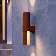 LED-ulkoseinälamppu Montelauro, ruosteenvärinen, korkeus 32 cm, metall...