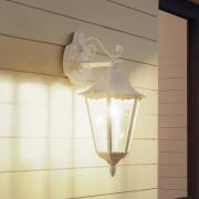 Navedo-ulkoseinälamppu, valkoinen, korkeus 47 cm, metalli, alaspäin