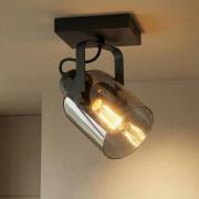 Fumoso kattokohdevalaisin, pituus 13,5 cm, musta/savun harmaa