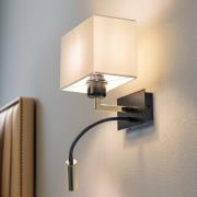 Seinälamppu Harry, kulmikas, musta/messinki/valkoinen