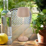 LED-akkukäyttöinen pöytälamppu Brilo unplugged Riffle, 36 cm, beige