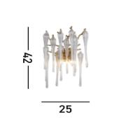 Seinävalaisin Heritage, leveys 25 cm, kullanvärinen/kirkas, lasi