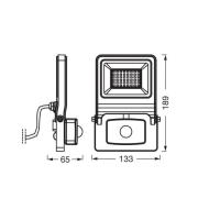OSRAM kohdevalaisin ulos ENDURA FLOOD, harmaa, anturi 30 W 840 IP44