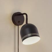 NOLA Oura-seinävalaisin, musta, pistoke, säädettävä, rauta