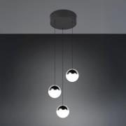 LED-riippuvalaisin Senta, kromivärinen, Ø 25 cm, 4 000 K, 3-lamppuinen...