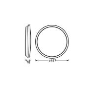 OSRAM LED-kattovalaisin ORBIS DUBLIN, Ø 49 cm, hopea metalli